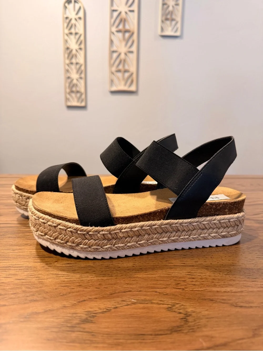 Steve Madden Black Platform Espadrille Sandals